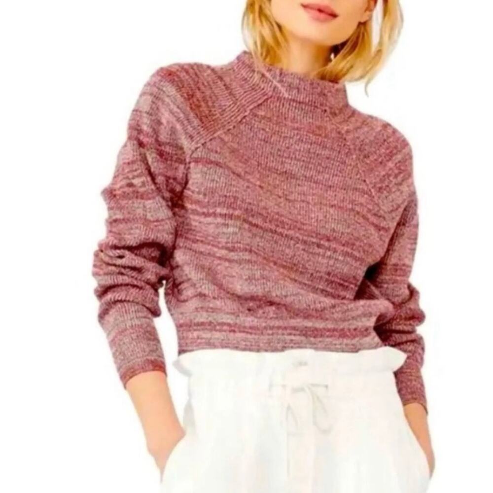 Free People Too Good Knit Pullover Sweater Red Marled Size XS